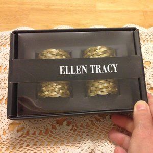 Ellen Tracy Gold Braid Napkin Ring Set